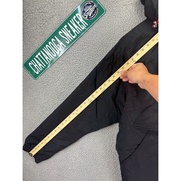 Starter Anorak Pullover Hooded Jacket Mens Large Black Coat $225 Vintage Retro - Picture 4 of 8